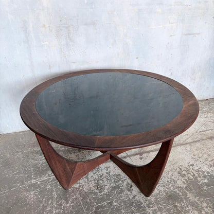 Vintage G Plan Astro Teak Coffee Table with Black Perspex Inset Top