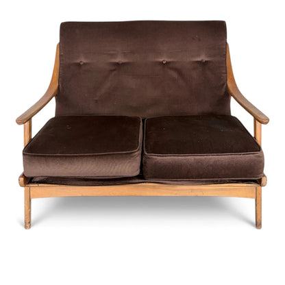 Swedish Beech Two-Seater Sofa – Mid-Century Scandinavian Design