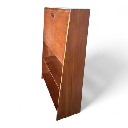 Mid-Century Slimline Teak Bureau Writing Desk – Compact