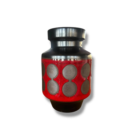 Vintage Dümler & Breiden Fat Lava Vase – Red & Black West German Mid-Century Ceramic