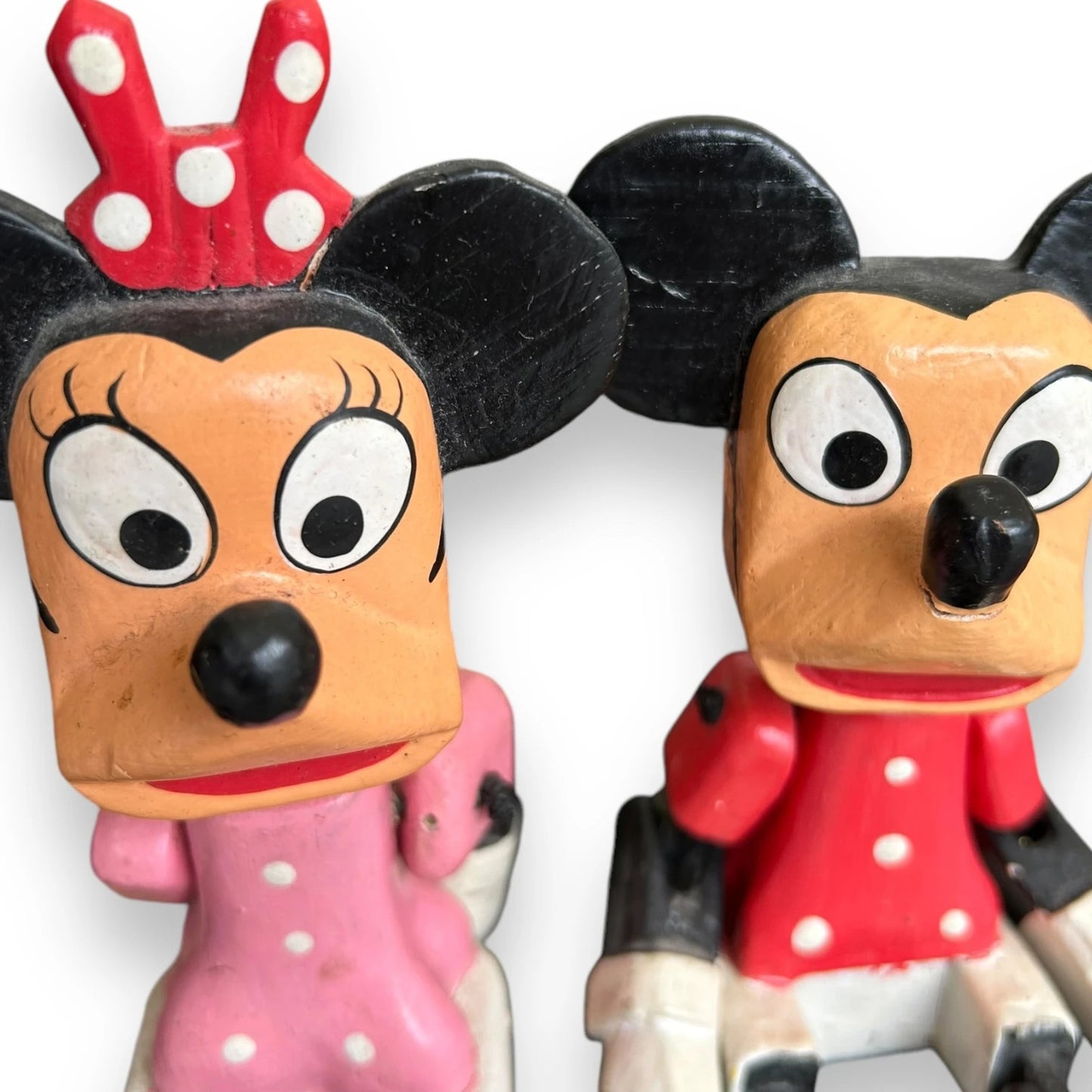 Vintage 1930s Mickey Mouse and Minnie Mouse Wood Puppets