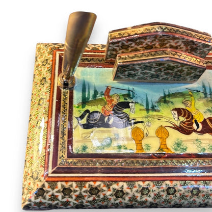 Vintage 1950s Persian Khatam Letter Holder