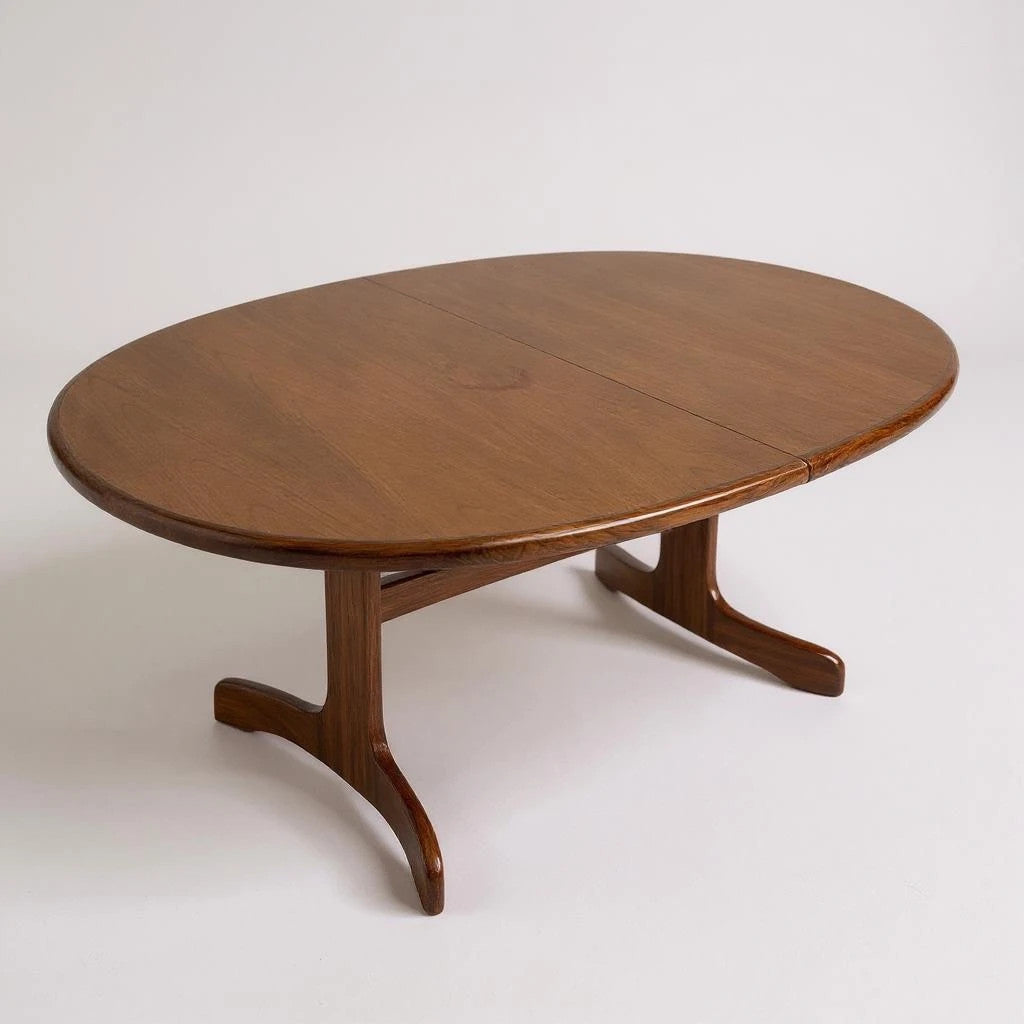 Mid Century Modern G Plan Oval Extendable Dining Table