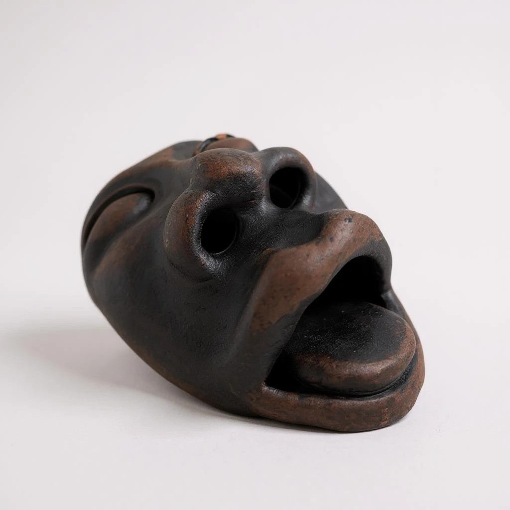 Mid Century Modern Cuban Face Sculpture Art Ashtray