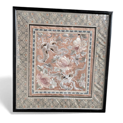Vintage Chinese Silk Embroidery Panel – Framed Suzhou Embroidered Textile Art