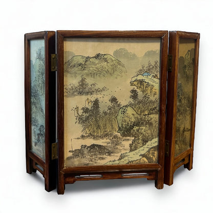 Vintage 1960s Oriental Art Mini Desk Divider