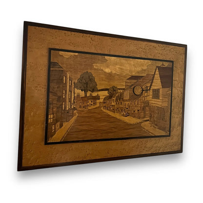 Mid Century Marquetry Wood Picture