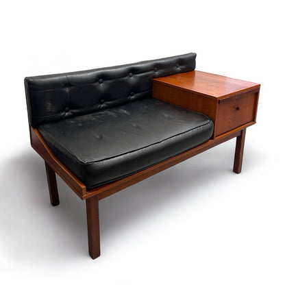 1960’s Vintage Teak Telephone Bench by Chippy Heath Mid Century