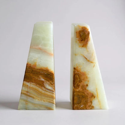 Mid Century Modern Onyx Marble Bookends