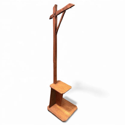 Arts Crafts Floor Lamp - Solid Oak with Integrated Side Shelf | Vintage Lighting