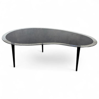 Italian Kidney Bean Coffee Table | Mid-Century Modern Curved Glass Table