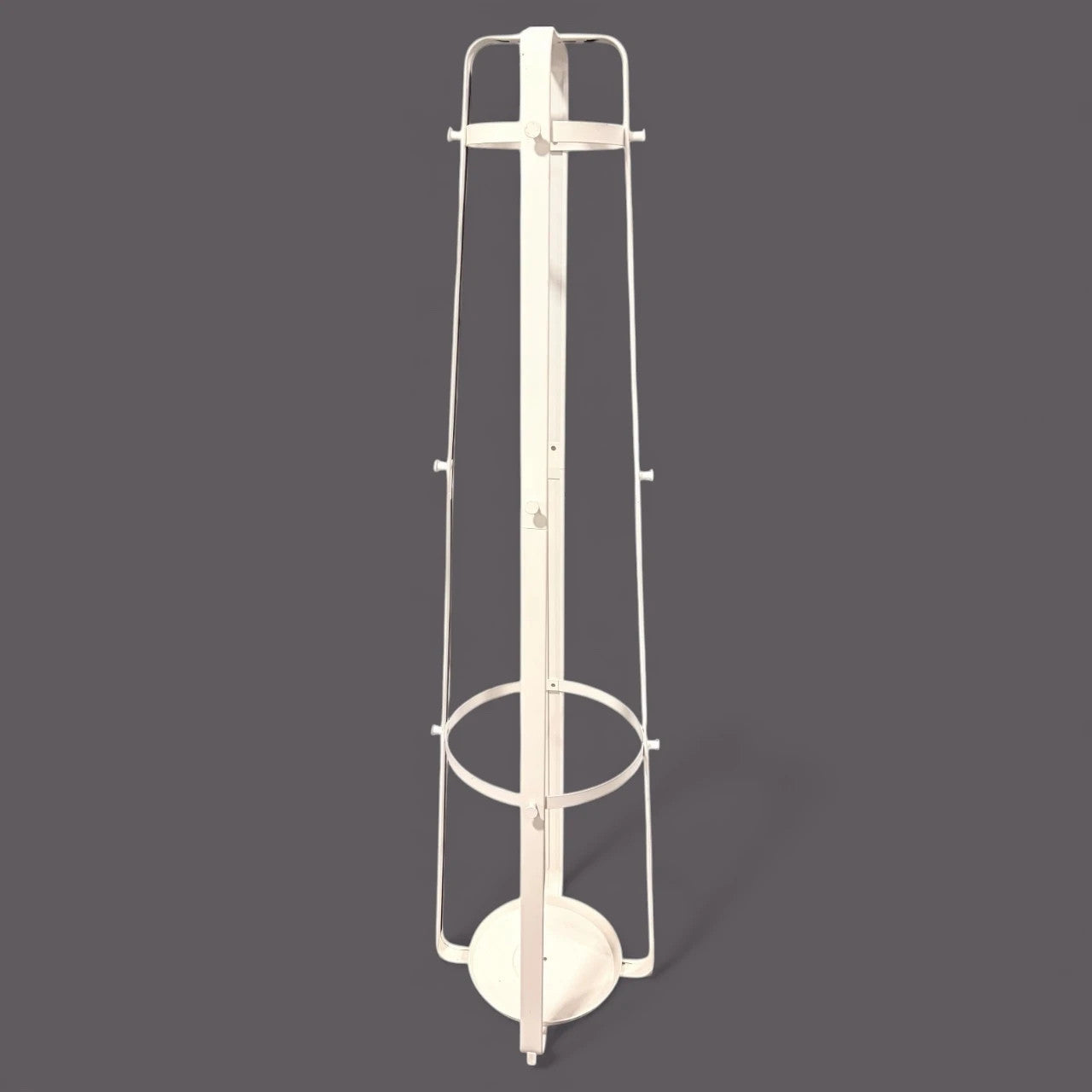 Vintage IKEA Coat Stand - White Metal Rack With Umbrella Stand Base — view 2