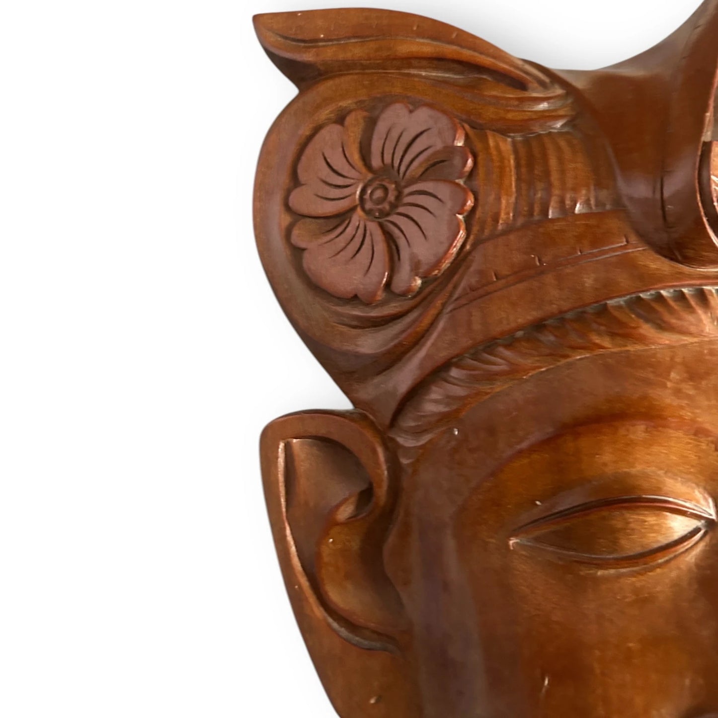 Vintage 1960s Teak Wood Bali Face Sculpture