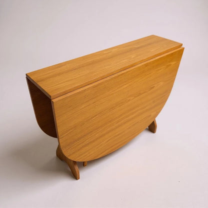 Mid Century Modern Teak Gateleg Ovular Extendable Drop Leaf Dining Table