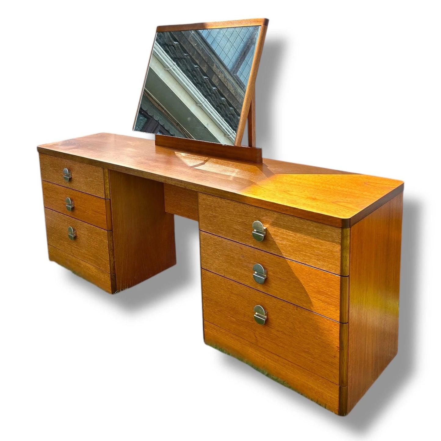 Mid Century Stag Teak Wood Dressing Table Desk