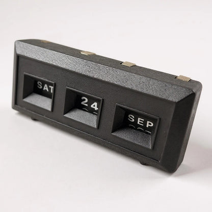 Perpetual Flip Calendar - Mid Century Vintage Desk Calendar with Black Case