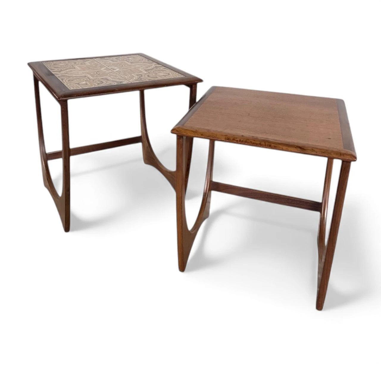 G Plan Fresco Nest of Tables – Mid-Century Teak Side Tables with Tile Inlay
