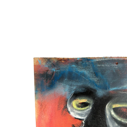 Neo-Expressionist Abstract Portrait Painting | Basquiat Style Vintage Art