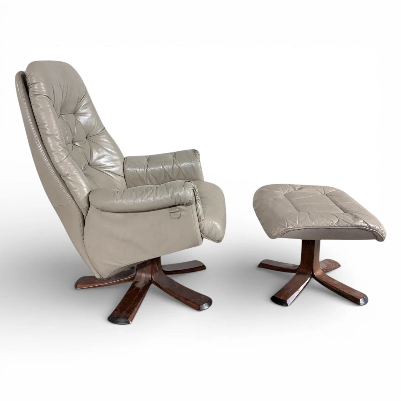 Stressless Recliner Chair - Swedish Leather Lounge With Matching Footstool