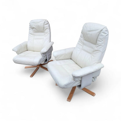 Mid-Century Unico Swivel Armchairs – Pair of Scandinavian Reclining Lounge Chairs