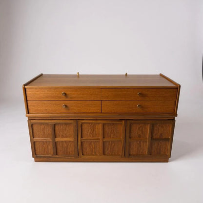 Mid Century Nathan Teak & Oak Brutalist Sideboard