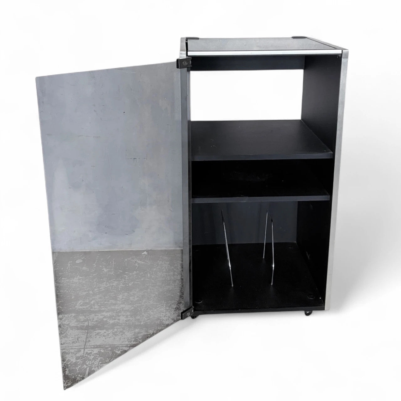 Mid-Century Hi-Fi Cabinet | Smoked Glass & Wood Media Unit | Retro Record Player Stand