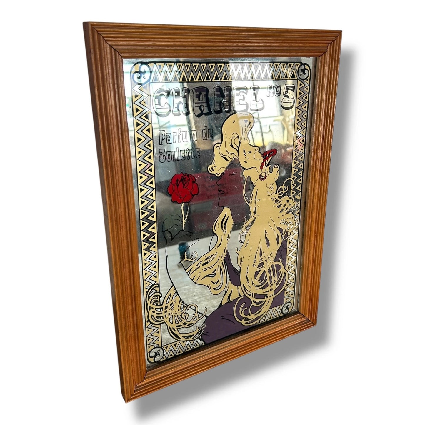 Vintage Chanel No.5 Advertising Mirror – Perfume Art Deco Style Wall Mirror