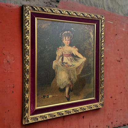 Vintage 1970s 'Little Miss Murray' Portrait Of A Young Girl Framed Picture