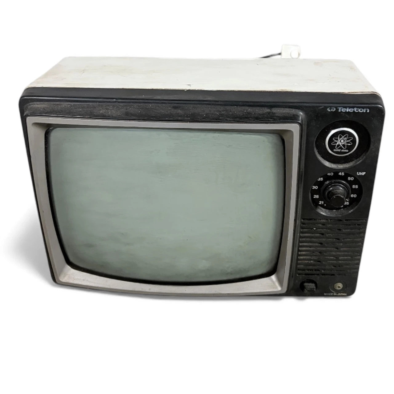 Vintage Teleton Portable Television – 1970s Solid State CRT TV, Untested, Display Prop