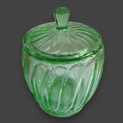 Vintage 1930s Uranium Glass Jar