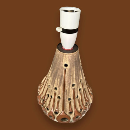 Vintage 1970s Shelf Pottery Volcano Brutalist Lamp