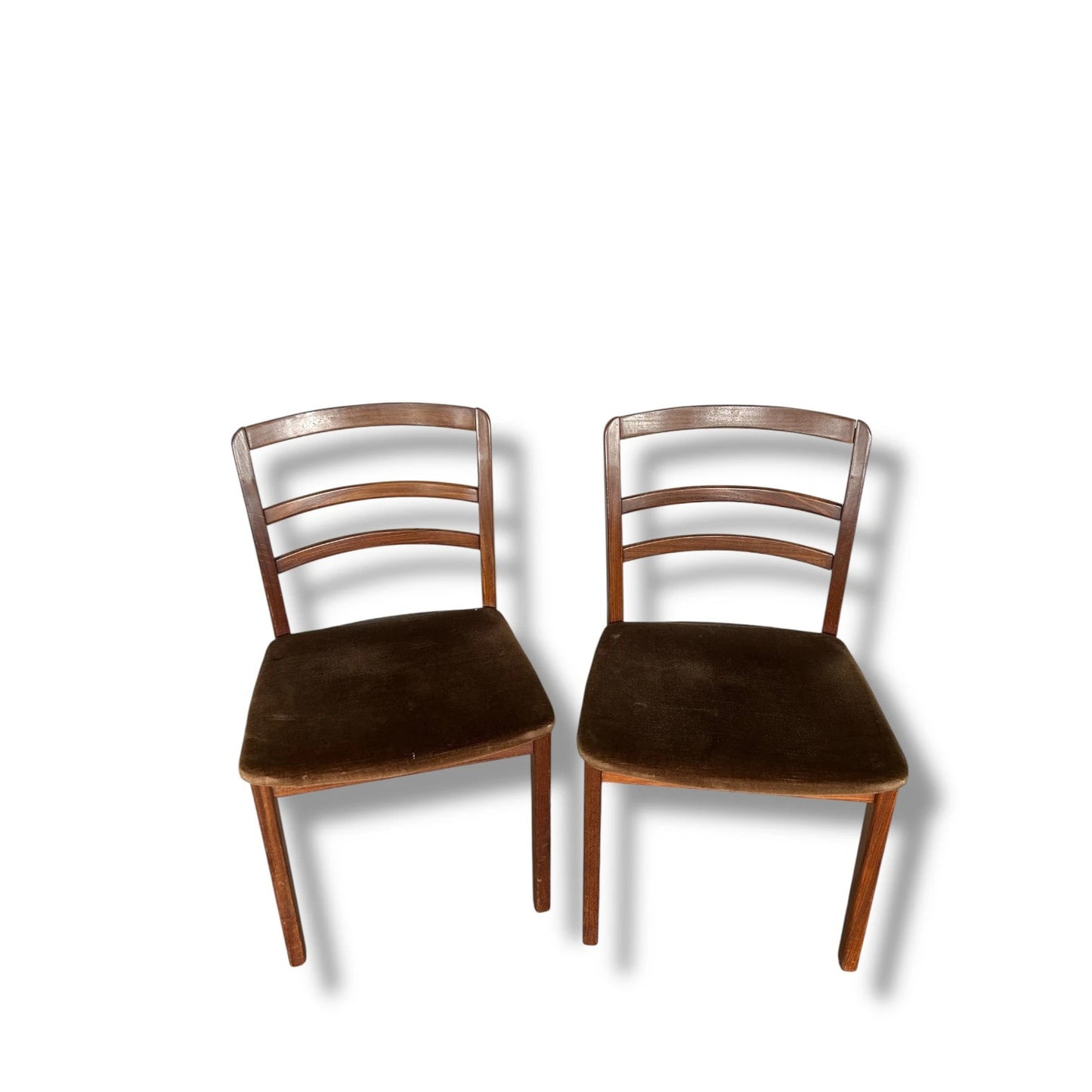 Pair of Vintage G Plan Dining Chairs – Mid Century Modern Wooden Ladder-Back Chairs