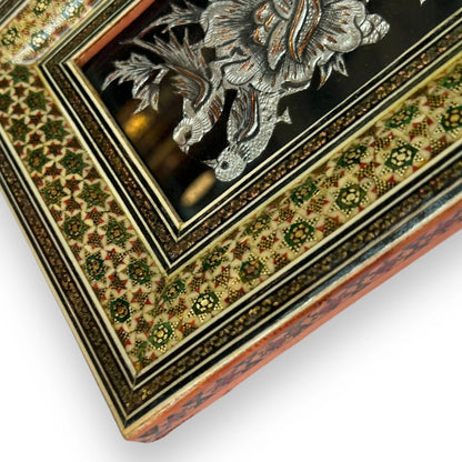 Vintage 1950s Persian Copper Mosaic Framed Art