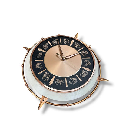 Vintage 1960s Metamec Starburst Zodiac Star Signs Wall Clock