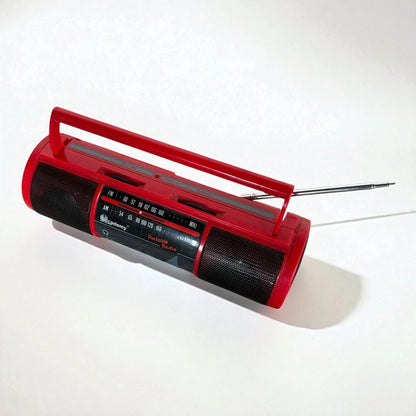 Vintage Red Portable Radio | Retro AM/FM Radio | 1980s Academy Boombox Style