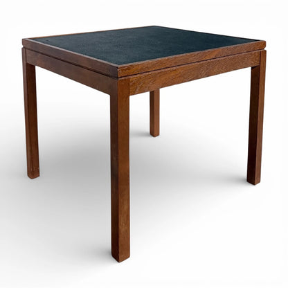 Mid Century Side Table – Vintage Turntable Stand with Black Inset Top