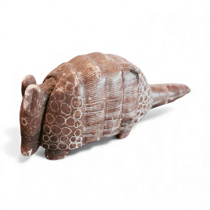 Small Hand-Carved Soapstone Armadillo Vintage Sculpture