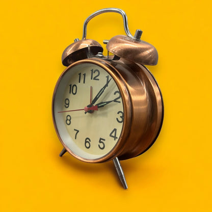 Vintage 1980s Copper Alarm Clock