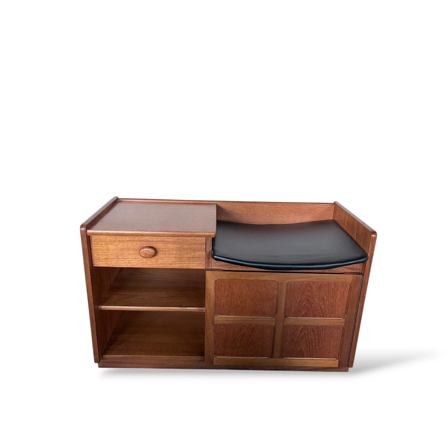 Nathan Mid-Century Teak Telephone Table with Drawer & Seat