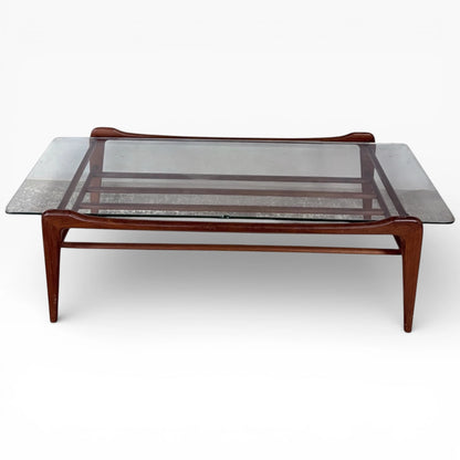 Mid Century Coffee Table – G Plan Vintage Glass Top Table with Teak Frame