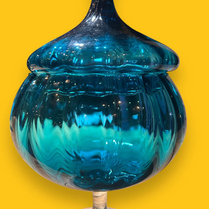 Mid century Italian glass lidded vase