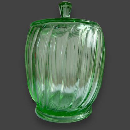 Vintage 1930s Uranium Glass Jar