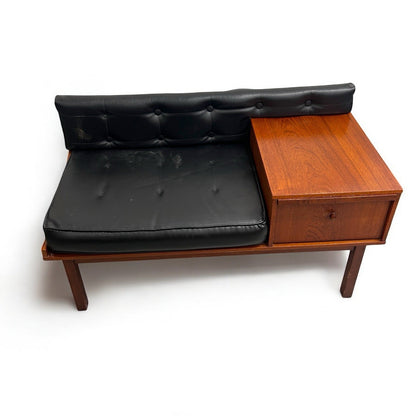 1960’s Vintage Teak Telephone Bench by Chippy Heath Mid Century
