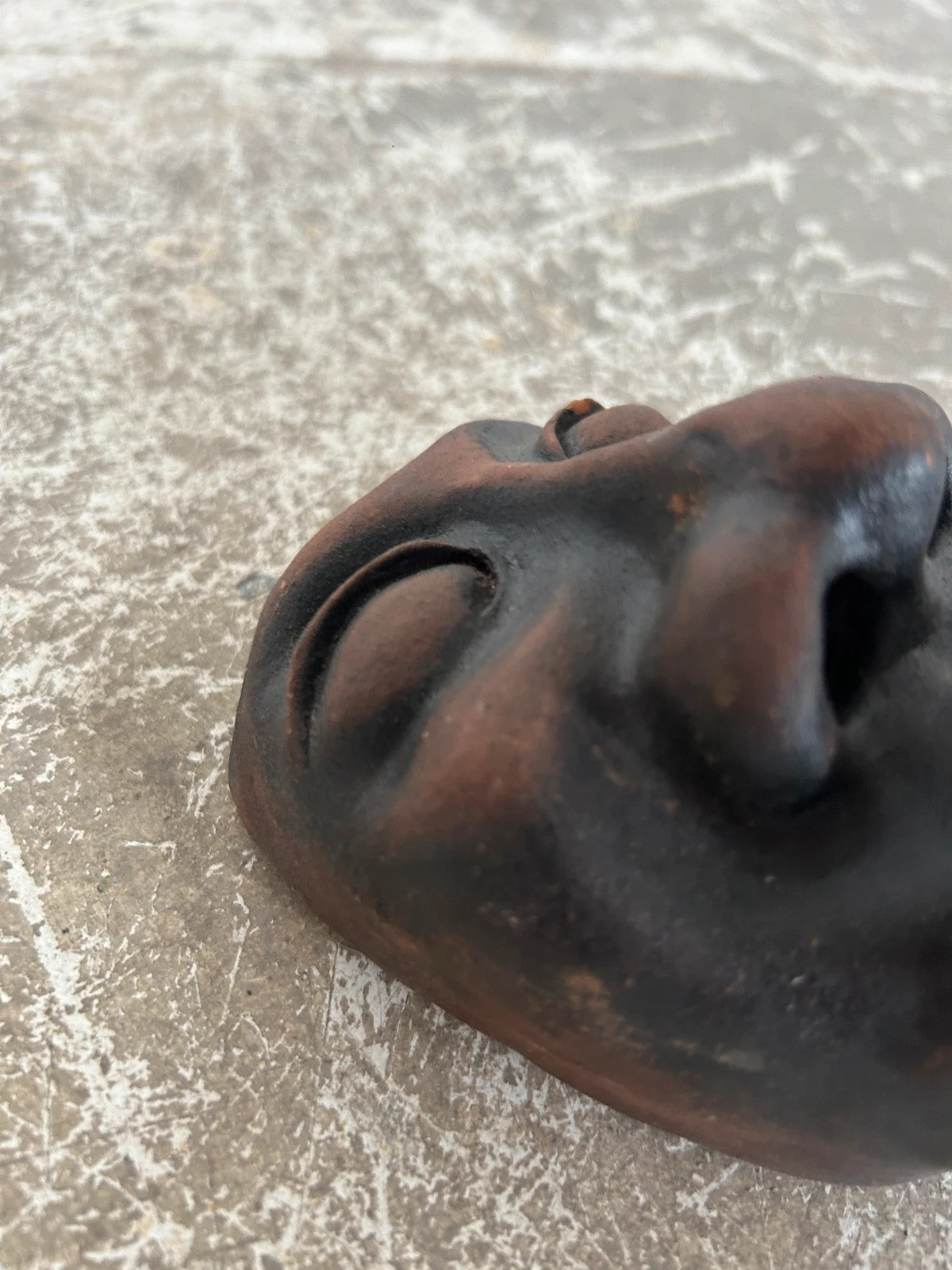 Mid Century Modern Cuban Face Sculpture Art Ashtray