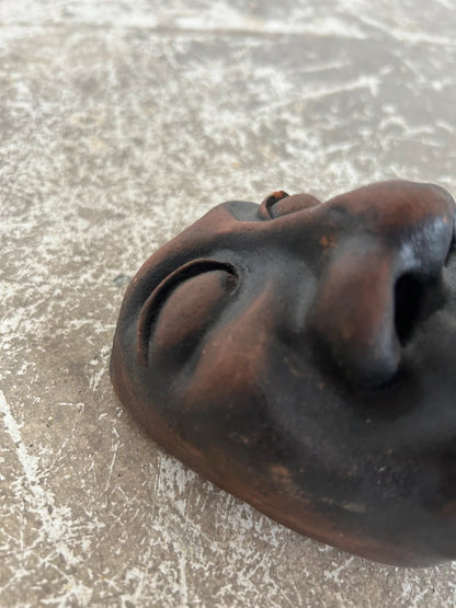 Mid Century Modern Cuban Face Sculpture Art Ashtray