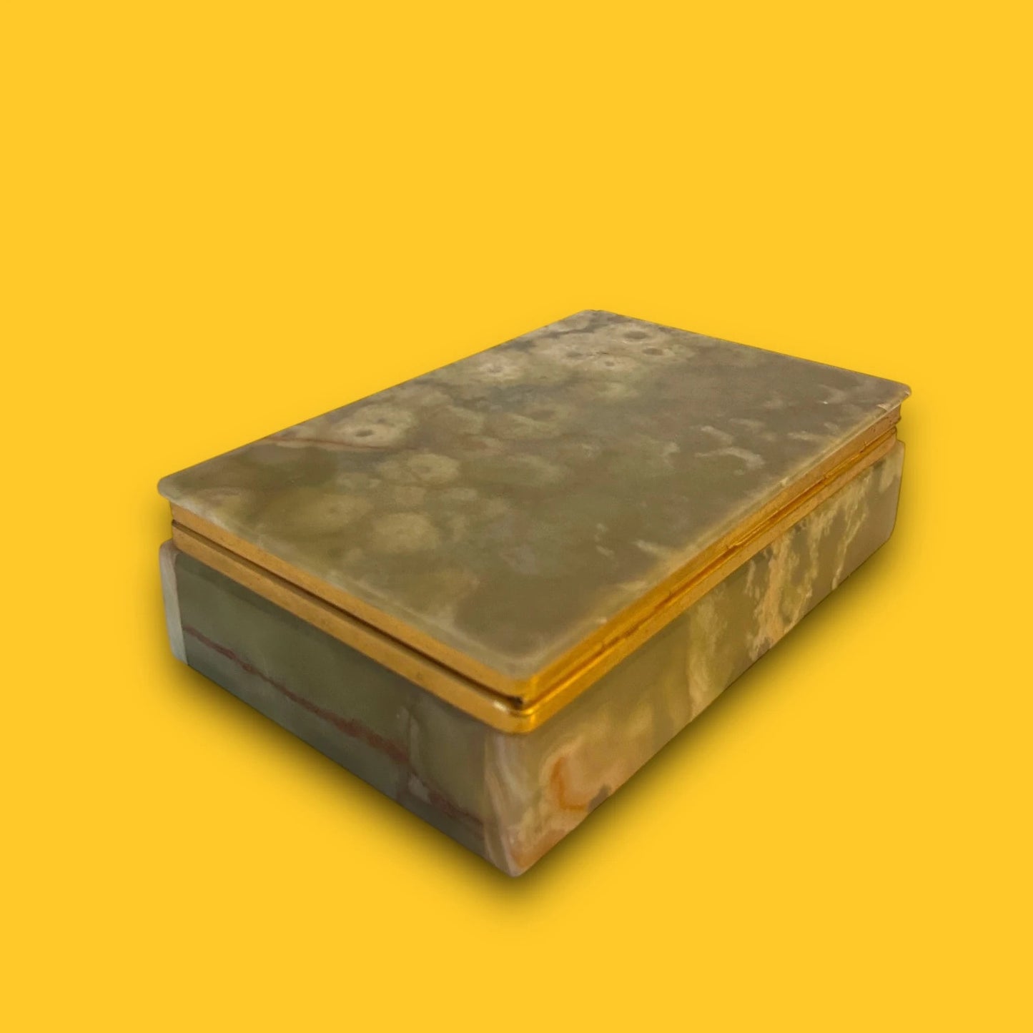 Vintage 1960s Onyx Marble Jewellery Box