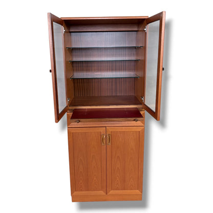 Mid Century Drinks Cabinet – G Plan Teak Display Cabinet With Adjustable Glass Shelves