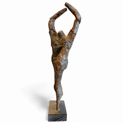 Abstract Oxidised Copper Sculpture – Mid-Century Modern Brutalist Figure