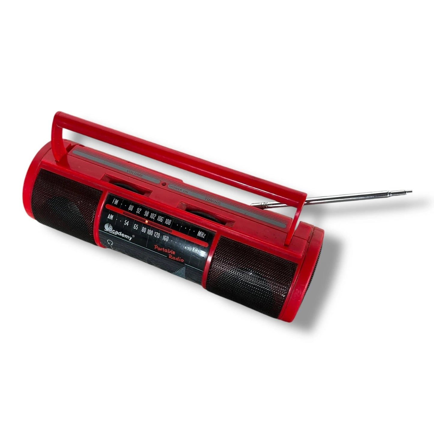 Vintage Red Portable Radio | Retro AM/FM Radio | 1980s Academy Boombox Style