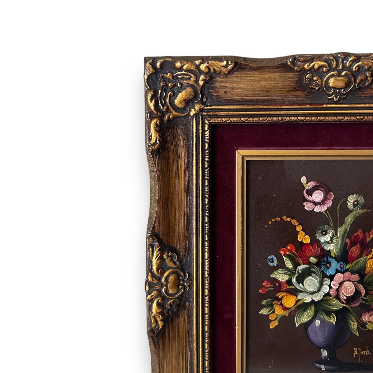 Vintage 1960s Still Life Flowers Art Painting